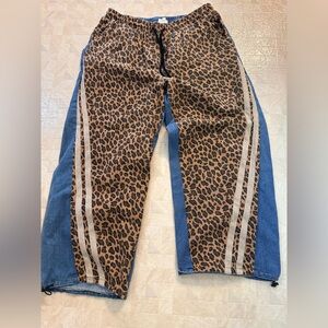 Leopard Print, Tan stripe women’s jeans